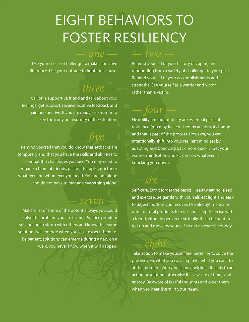 8 Behaviors to Foster Resilience